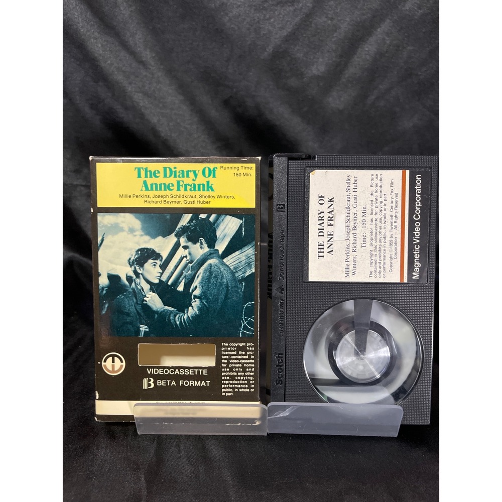 The Diary of Anne Frank Betamax Beta Tape Magnetic Video 1959 Movie 150 Min - Picture 3 of 3